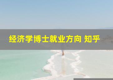 经济学博士就业方向 知乎